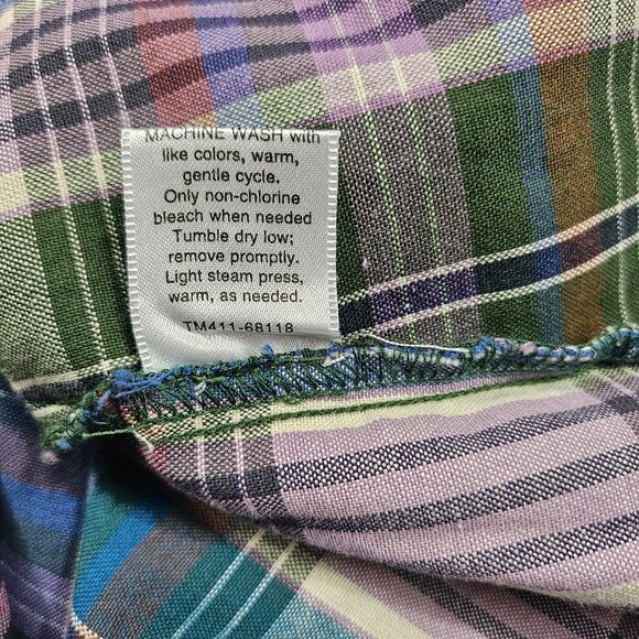 Pendleton Shirt Womens L Multicolor Plaid Long Sleeve Button Up Ruffles - NWOT - Picture 7 of 8